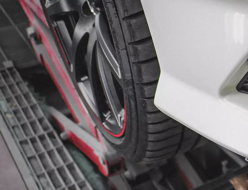 Car Tyre after Rims & Caliper Painting