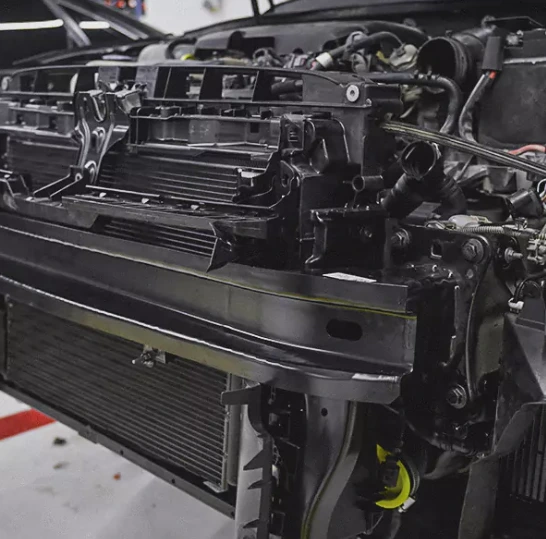 Engine Cooling System Fully Opened to Repair
