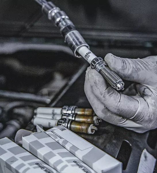 an expert fixing the car plug