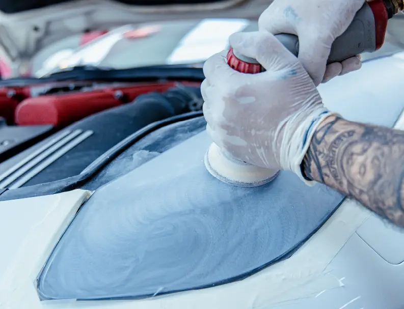 White Ferrari Final Look After Headlight Restoration