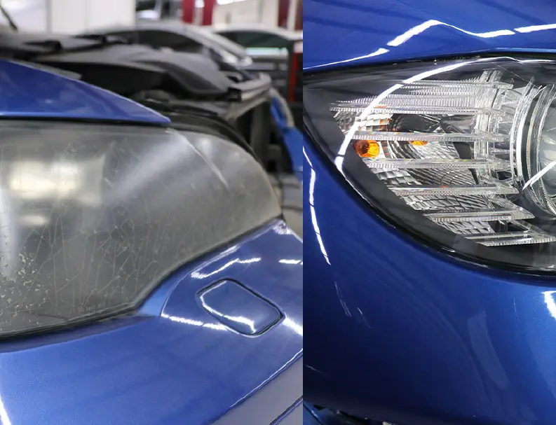 A German Expert Repairing White Car Back Light
